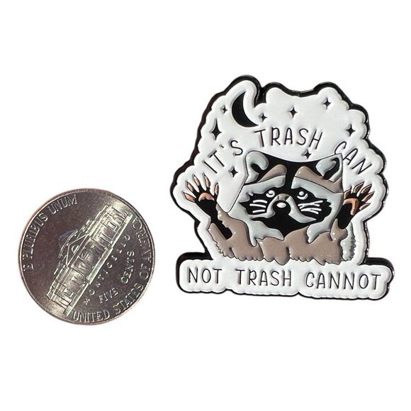 Raccoon Trash Panda Trash Can not Trash Cannot Positive Affirmation Enamel Pin - Picture 8 of 9